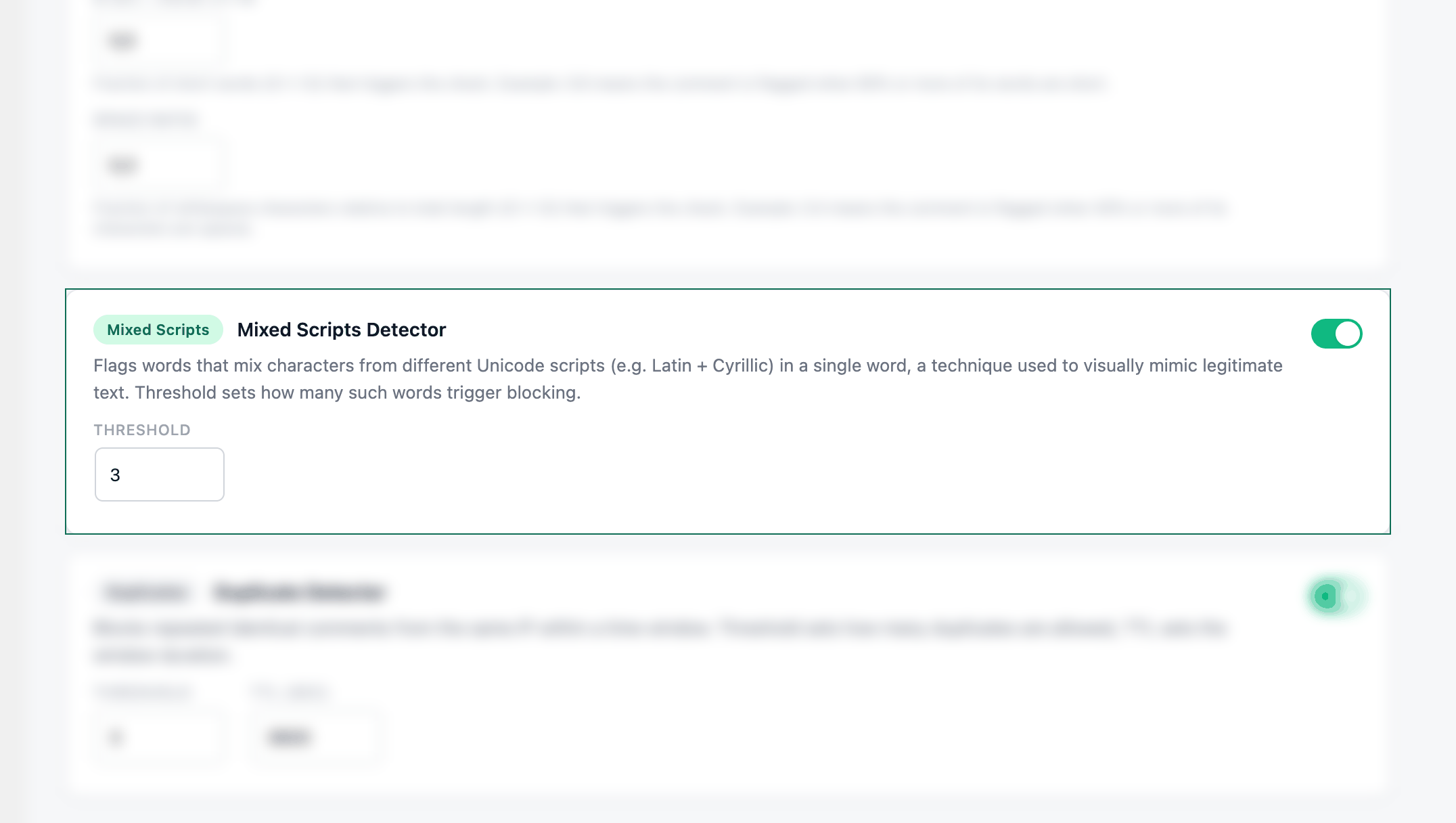 AntiSpam Wizard settings with the Multi-language check highlighted